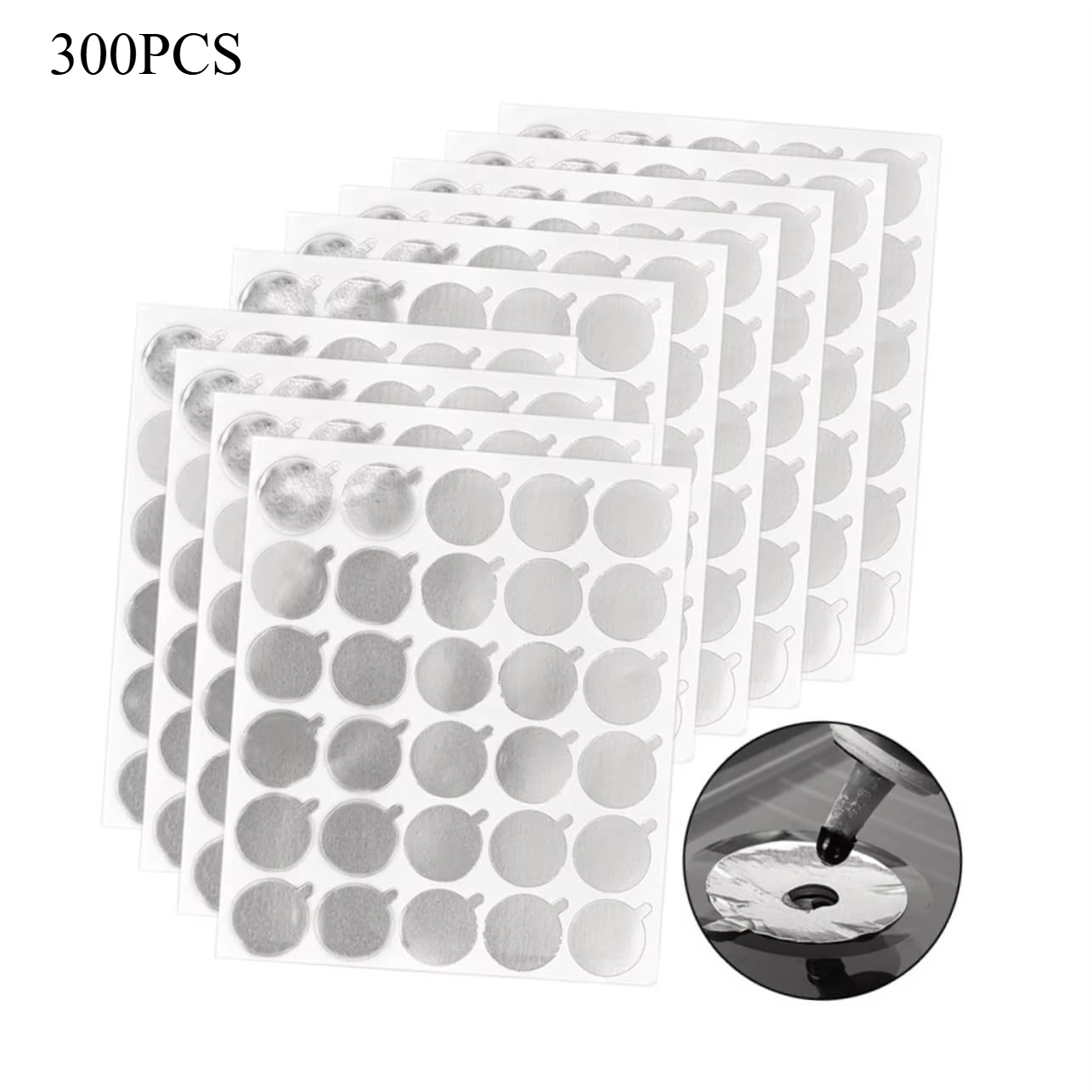 Eyelash Extension Look - 300 Stück Folien-Aufkleber-Pads (10 Blätter) Wimpernverlängerungs-Klebepads,