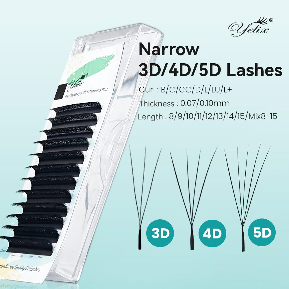 Eyelash Extension For Asian Eyes - Yelix Schmale 3D 4D 5D W