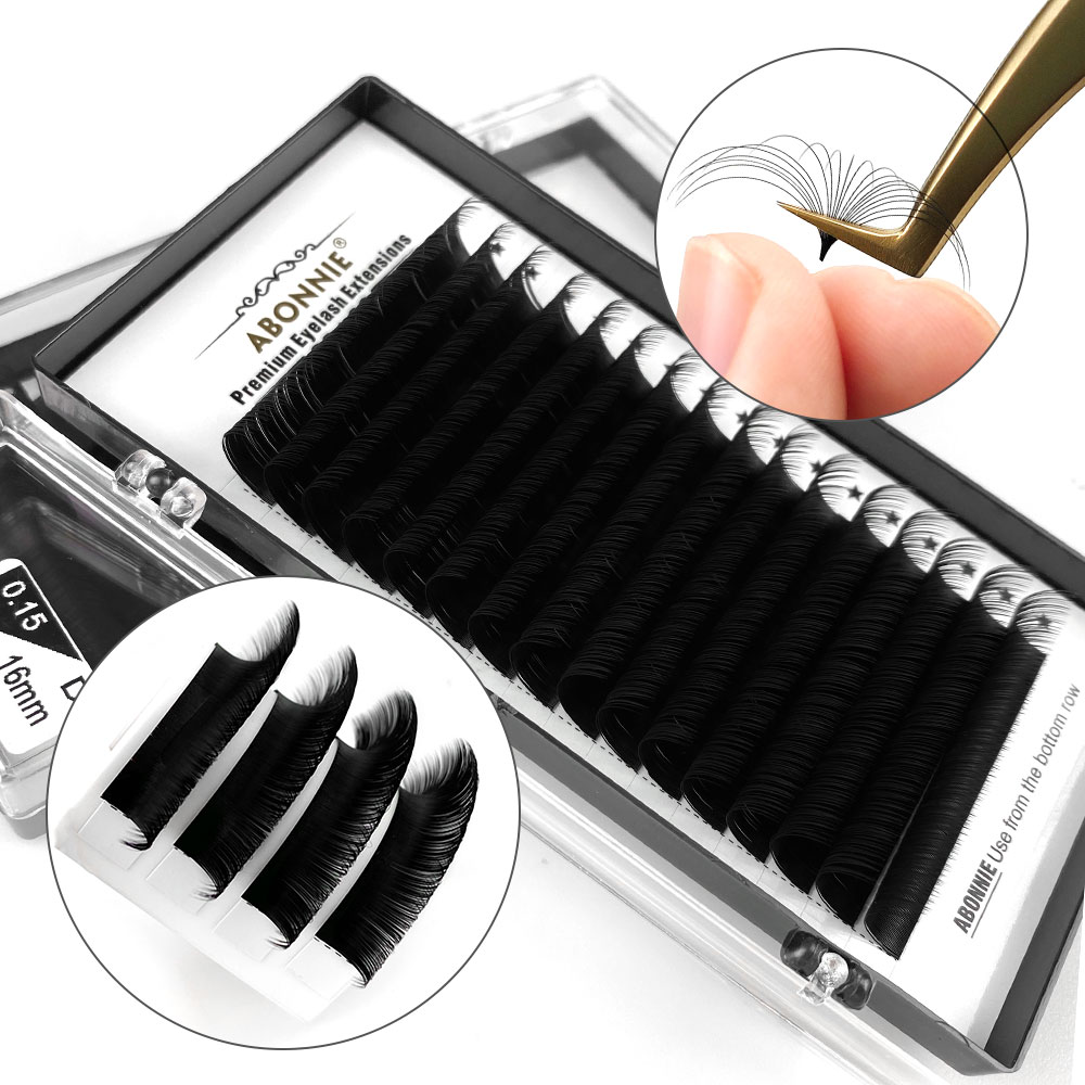 Eyelash Extension Human Hair - Abonnie Wimpernverlängerung, Seide, weich, Profis, individuelle